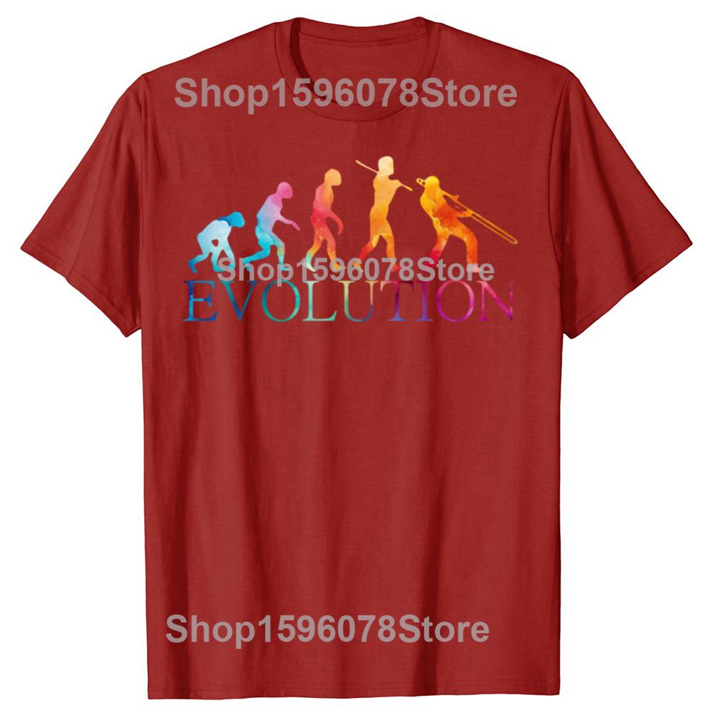 Jazz Trombone Player Evolution Of Man T Shirts Graphic Streetwear Short Sleeve Birthday Gifts Summer Style T-shirt Mens Clothing