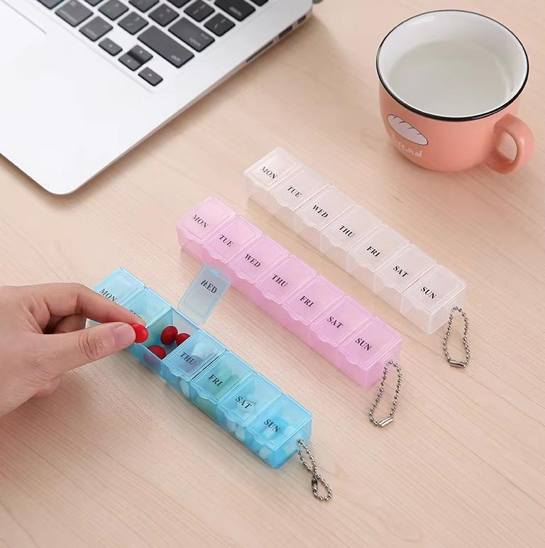

7 Days Pill Medicine Box Weekly Tablet Holder Storage Organizer Container Case Pill Box Splitters 3 Colors Pill Case Organizer