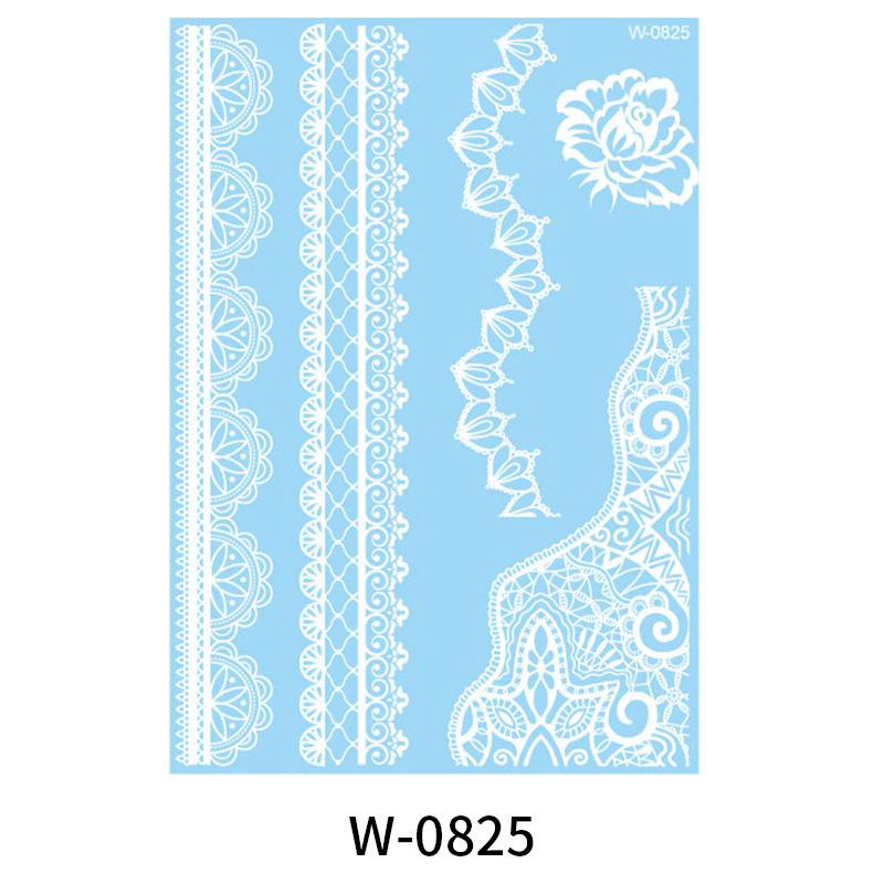 Beauty Sticker White Lace Tattoo Sticker Indian Temporary Tattoo Waterproof Tattoo Sticker
