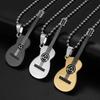 Exquisites Gitarrenhalsband Herren Edelstahl Rock E-Gitarre Bass Anhänger Halskette Hip Hop Musikstil Persönlichkeitsgeschenk