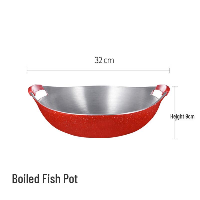 ZISIZ Aluminum Alloy Non-stick Double Handle Fish & Hot Pot