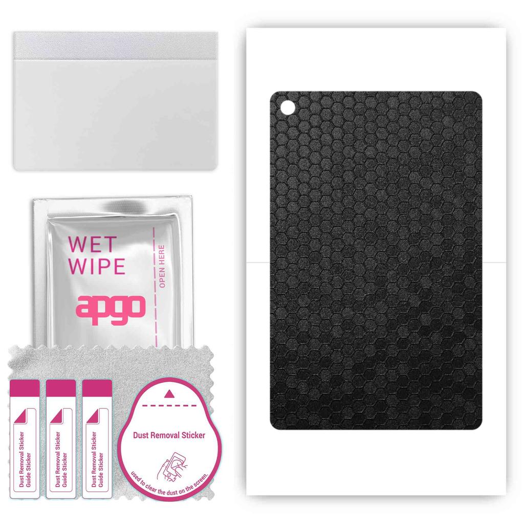 apgo skin sticker film foil vinyl for the BACK compatible with TCL Tab 7 Lite, scratch-resistant, easy to install - Black Honeycomb