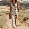 European and American Popular Fashion Trend Blended Midi Dress