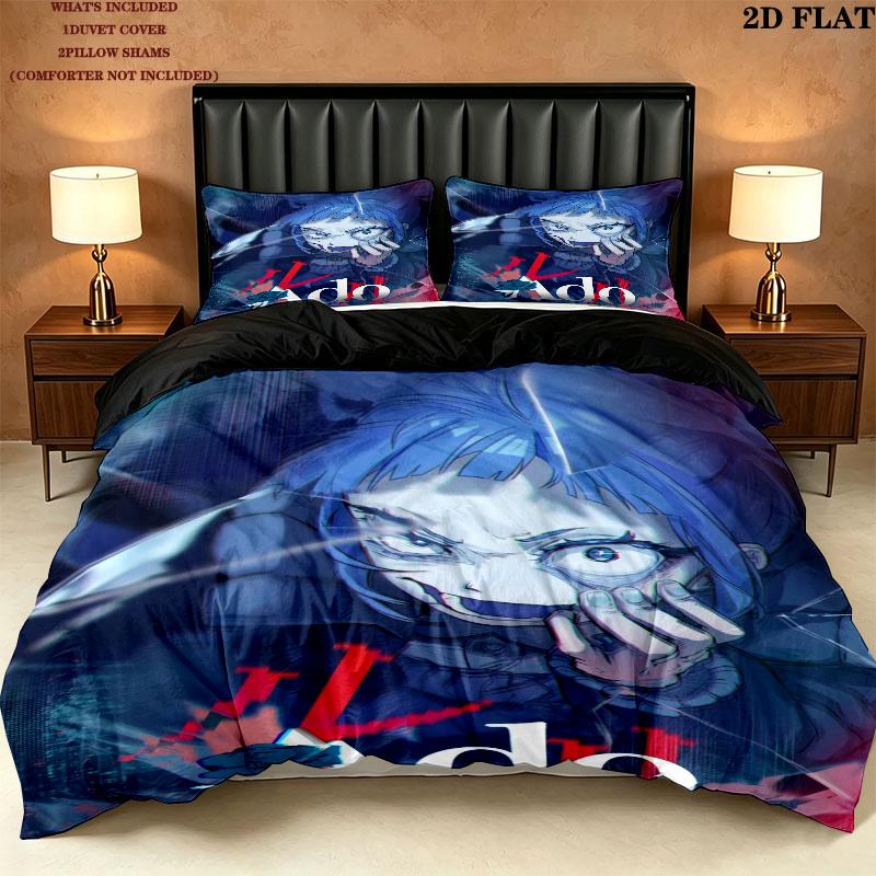 Ado Pattern Bedding uilt Set uilt Cover Pillowcase Home Decoration Birthday Gift (1 * duvet cover + 2 * pillowcase without core)