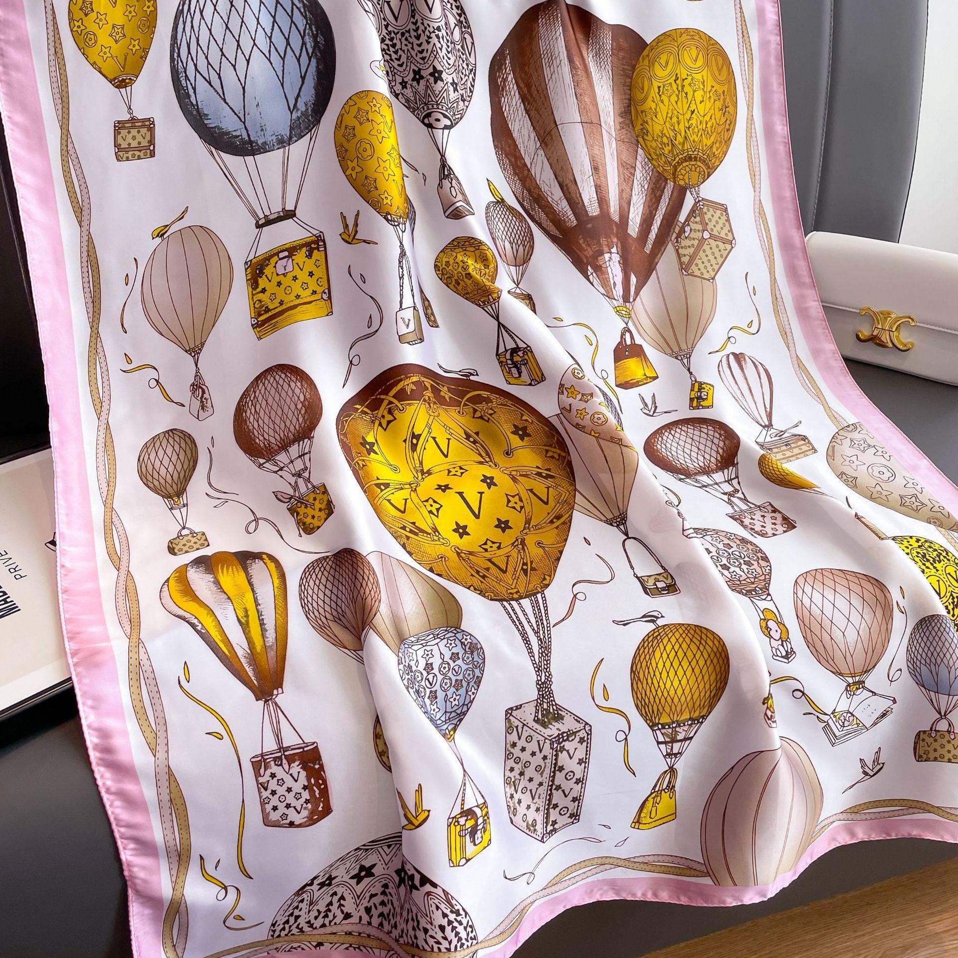 

Новый шелковый шарф с принтом в виде воздушного шара Lijin Forging, длинный шарф, весенний и осенний женский шарф, модная шаль