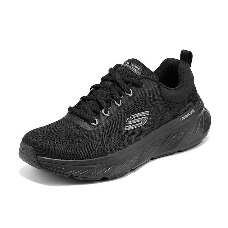 Skechers Edgeride Men Comfortable Versatile Low Top Running Shoes Full Black 232840-BBK