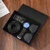 Premium Men's Souvenir Gift Set Custom Logo Leather Wallet Belt Watch Sunglasses 4-Piece Valentine Birthday Luxury Box