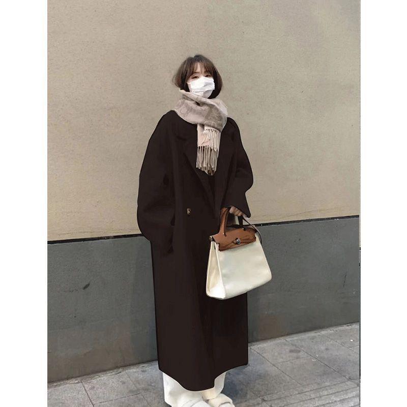 Verdickter Wollmantel Mittel und Lang Wollmantel Damen Herbst und Winter