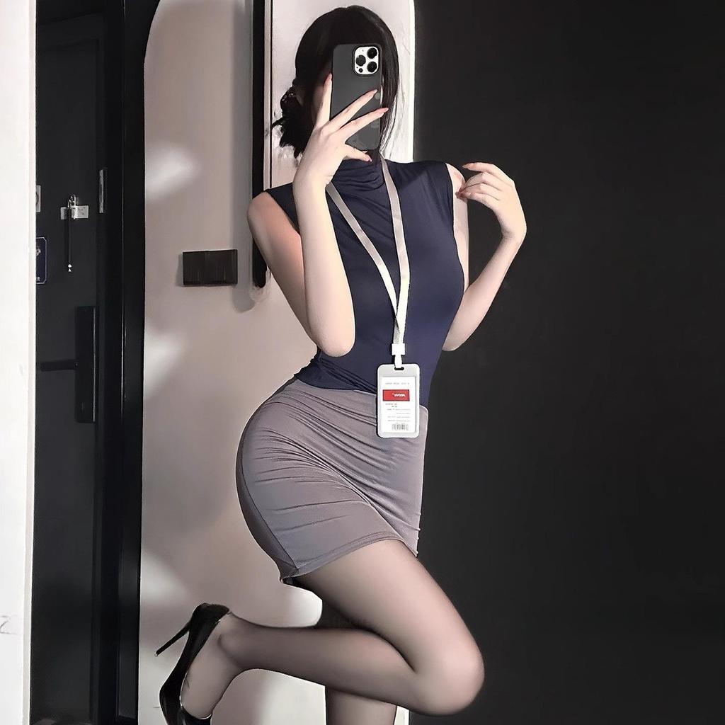 Seductive Bodycon Skirt Uniform Cosplay Set: Pure Desire and Passionate Ambiance