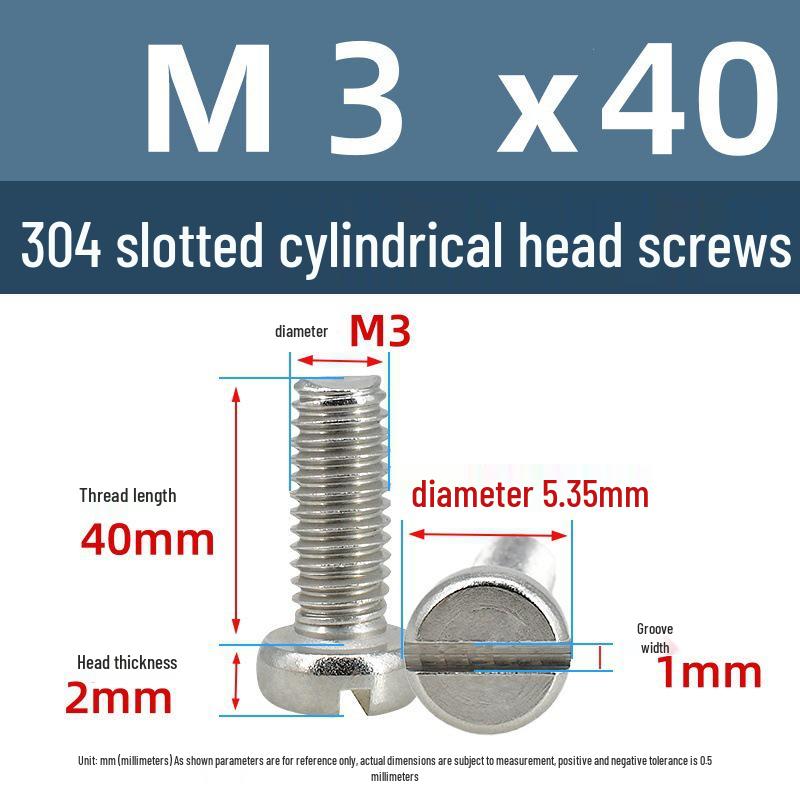 Yigu 304 Stainless Steel Slotted Pan Head Screws M1.6-M10