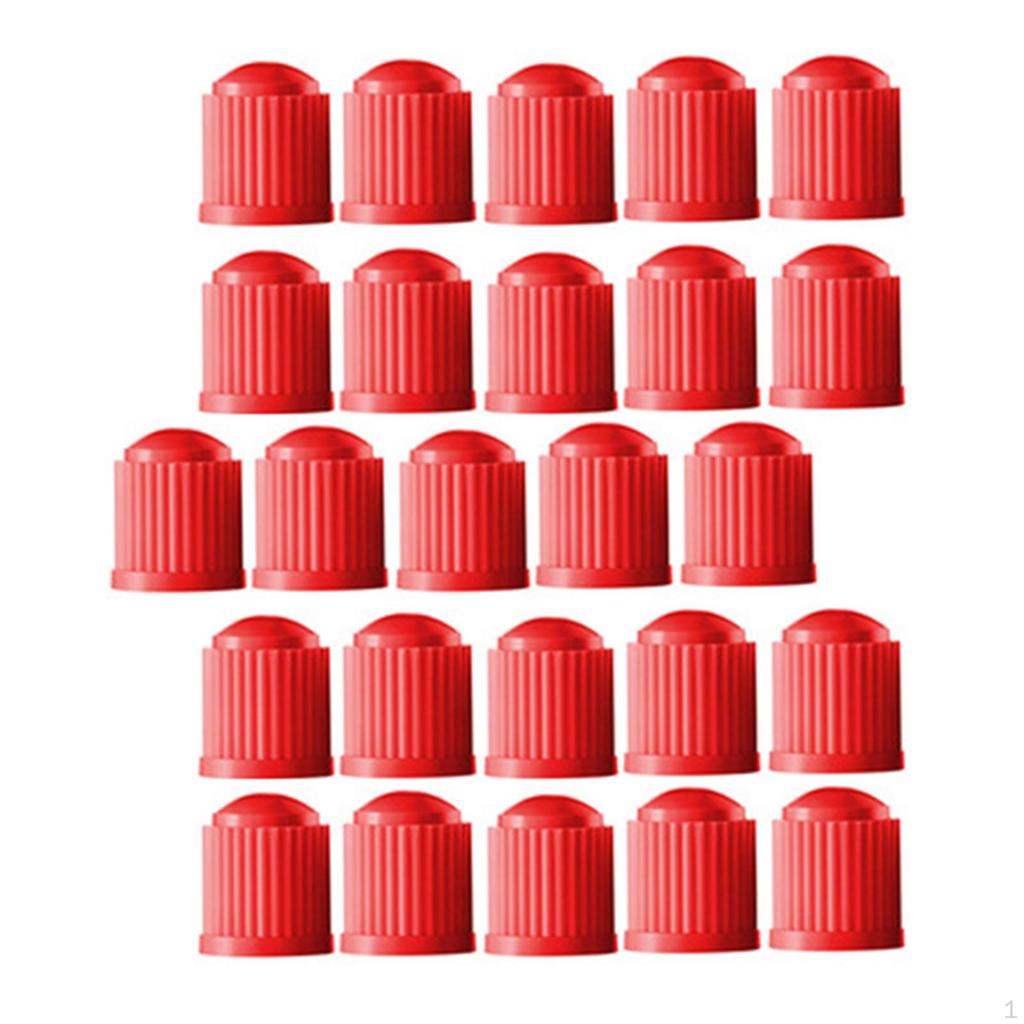 25 Car Tire Valve Caps with Rubber Ring for Vehicle