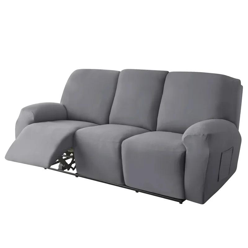 1/2/3/4 Seater Recliner Sofa Covers Elastic Relax  Armchair Cover Stretch Reclining Chair Slipcovers Furniture Protector