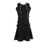 Slimming Sleeveless Sheath Dress & Pleated Knit Skirt Set