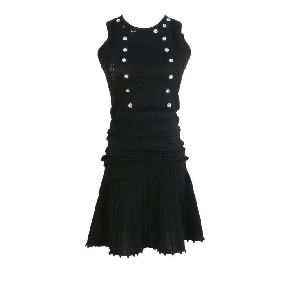 Slimming Sleeveless Sheath Dress & Pleated Knit Skirt Set