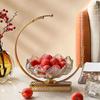 Metal Frame Flower Basket Shape Fruit Plates Glass European Fruit Tray  Coffee Table