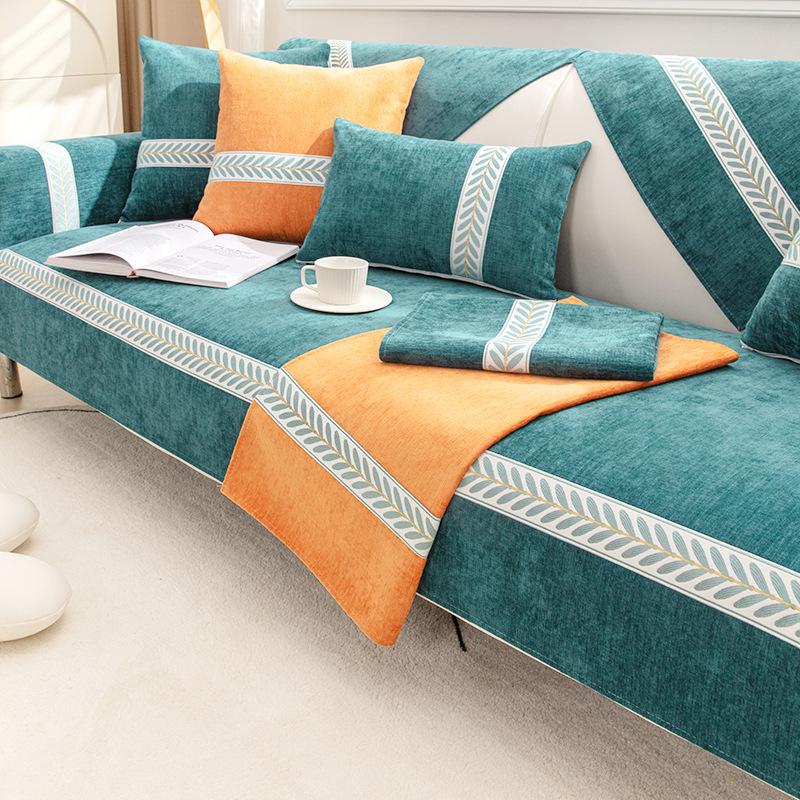 Frisches Chenille-Sofakissen, vier Jahreszeiten, universeller, rutschfester Sofabezug, komplett verpackt, einfacher Kissenbezug, Handtuch