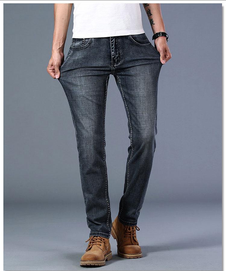 2026 Elastic Men's Loose Straight Jeans - Wear-Resistant, Plus Size, Casual Work Pants