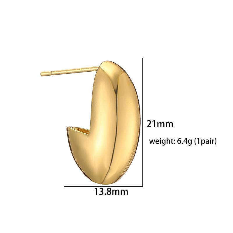 HECHENG,Creative Gold Color Geometric Irregular Hammered Earrings Vintage Twisted Hoop Earrings Set for Women Zircon