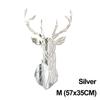 Decoration Self-adhesive Living Room Mural Mirror Surface Decals 3D Deer Head Stickers Wall Art