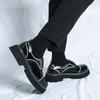 Men Oxfords Black Platform Elevator Punk Lacing Shoes Height Increase Thick Sole Leather Shoes