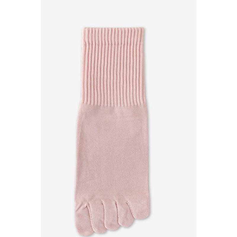 Women's Spring Five-finger Socks, Solid Color Sweat-absorbing Mid-calf Cotton Socks, Boneless Sewn Anti-pilling Toe Separation Socks