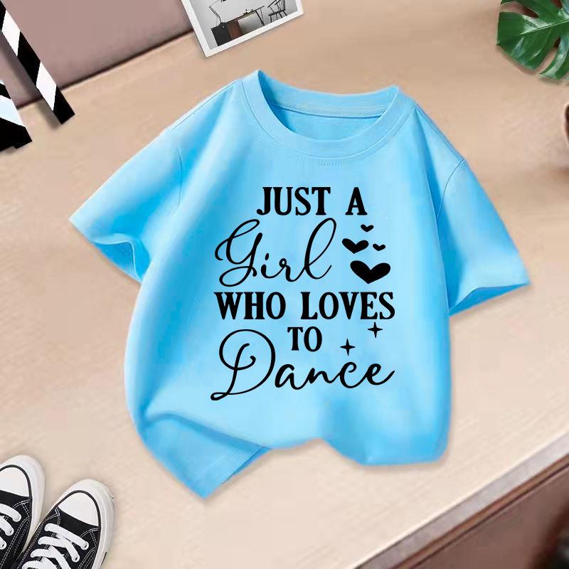 Children's Casual Short-sleeved T-shirt, Summer Girls' Loose T-shirt