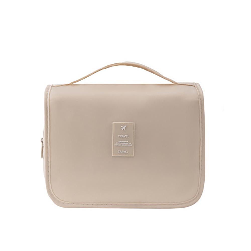 

Large Capacity Travel Cosmetic Bag Foldable Travel Wash Bag Hanging Toiletry Bag Women/men бежевый