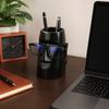 Stationery Storage Cup Resin Glass Stand Pen Holder, Moai Statue Pencil Container, Desktop Box Desk Organizer Eyeglass Display Rack for Home