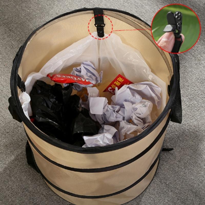 Folding Camping Trash Can Garden Garbage Bag Reusable Yard Waste Bag Portable Garbage Bin Container Enduring