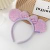 Sequin Plastic Mouse Ear Hoop Handmade Cute Pink Bow Fashion Headband for Kids Amusement Park Photo Headdress