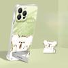 Cute Surprise Puppy Stand Suitable for Apple 16PROMAX Transparent Mobile Phone Case 15 Ultra-thin Frameless 14 Anti-fall