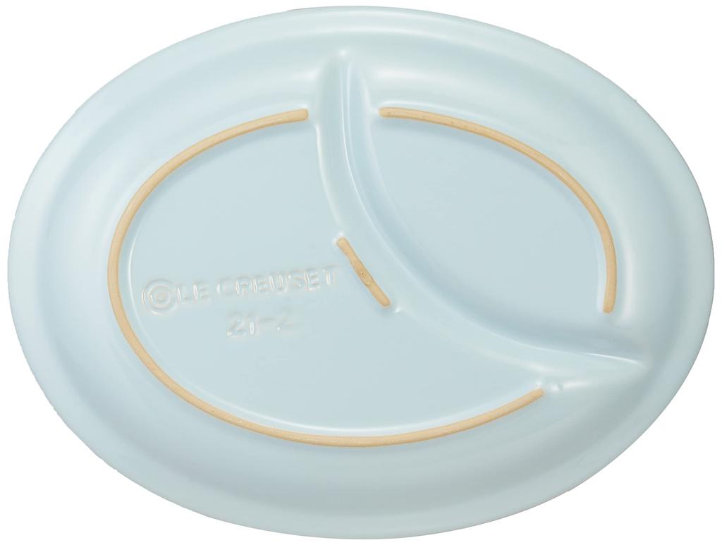 Le Creuset Multi-Oval Plate (Small), Coastal Blue, Heat and Cold Resistant, Microwave and Oven Safe, Baby Gift, First Meal, Baby Shower Gift for Boys