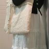 Harajuku Beige Canvas Shoulder Bags Women Vintage Lace Large Capcity Tote Bag Purse Female Versatile Casual Handbag