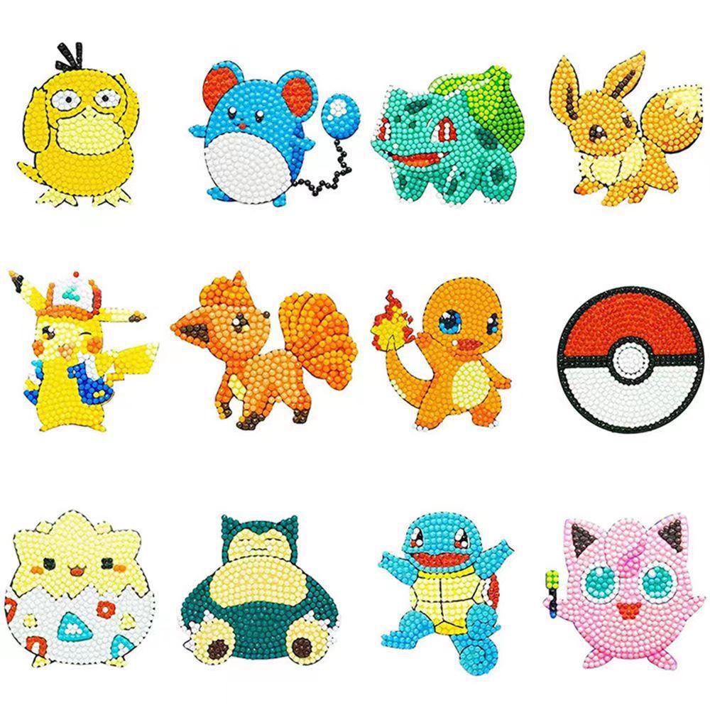 DIY Pikachu Diamond Painting Stickers - Cartoon Anime Pokemon Craft for Kids