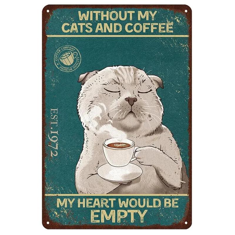Couple Cat Metal Tin Sign Hotel Lobby Decoration Background Picture Bar Club Poster Home Living Room Wall Decor Animal Plaque