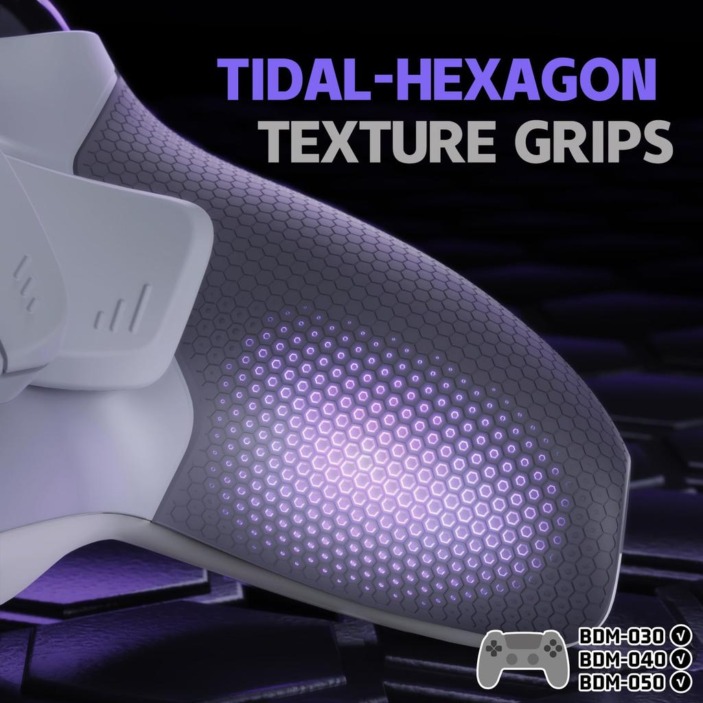 Zestaw eXtremeRate RISE4 Plus MAX Back Paddle Kit kompatybilny z kontrolerem PS5 040 z dolną powłoką Clicky Trigger Stop Rubber Remappable Back Button Kit