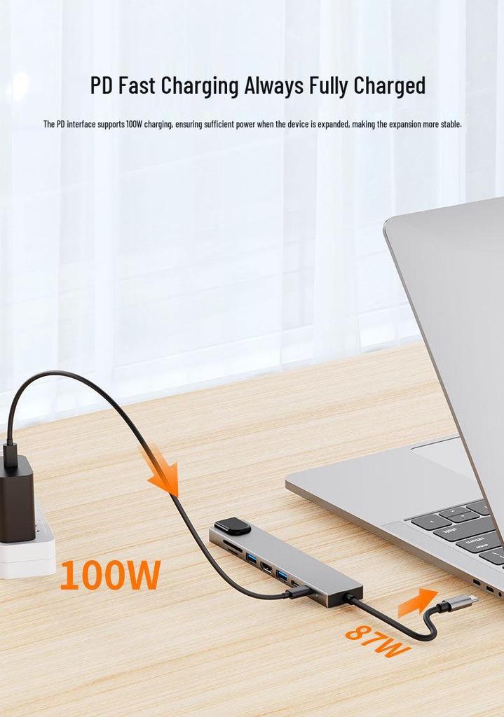8-in-1 USB-C Hub with Gigabit Ethernet, RJ45 Port, and USB 3.0 Docking Station