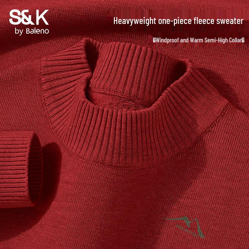 Baleno Men's S&K Series Fleece-Lined Half-High Collar Sweater