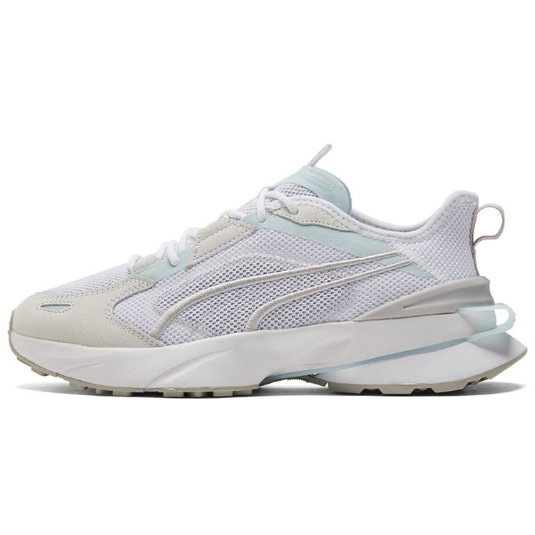 Puma Pwrframe Series Op-1 Handcraft Fabric Sports Comfort Low-Top Lifestyle Shoes Unisex Sneaker White Light-Gray 383709-02