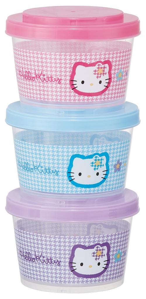 Skater Storage Set of for Side Made in Sanrio Hello Kitty Containers, 3, 240ml, Dishes, Japan, Kaohana, SIJ3-A