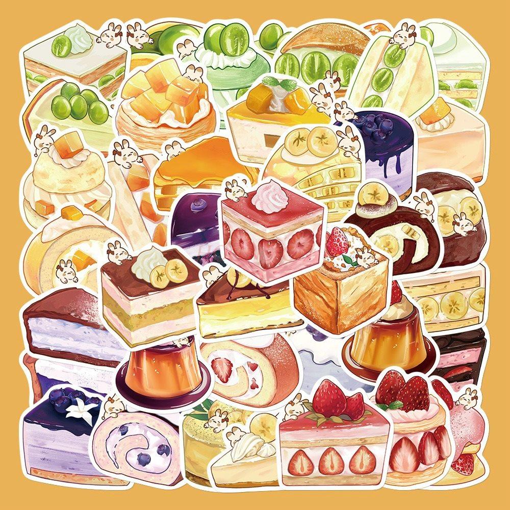 1set Cake stickers, hand drawn dessert bags, water bottles, phone cases, hand accounts, laptop decorations, art stickers