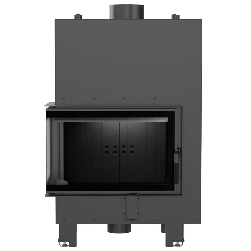 Water heating fireplace KRATKI MBM Left 12 kW Ø 180 black thermotec lining