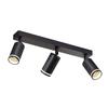 Ceiling Spotlight - NETTLIFE - 3-bulb GU10 Spotlight - Black - Metal - 350° Adjustable