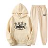 Tuta Sportiva con Cappuccio Oversize Foderata in Pile Misto Cotone per Uomo Donna Streetwear Outfit Invernale Casual Hip Hop