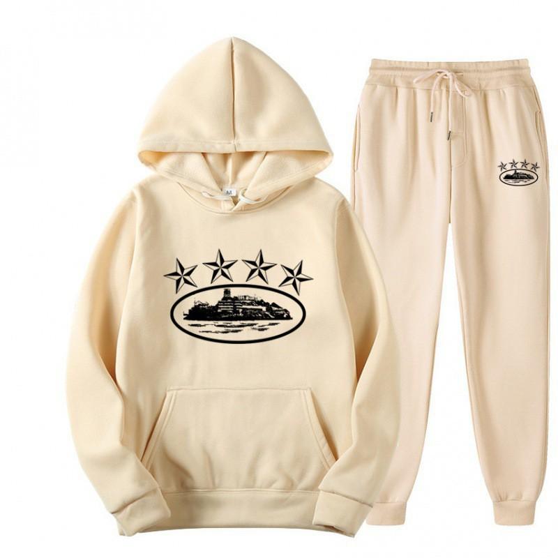 Tuta Sportiva con Cappuccio Oversize Foderata in Pile Misto Cotone per Uomo Donna Streetwear Outfit Invernale Casual Hip Hop