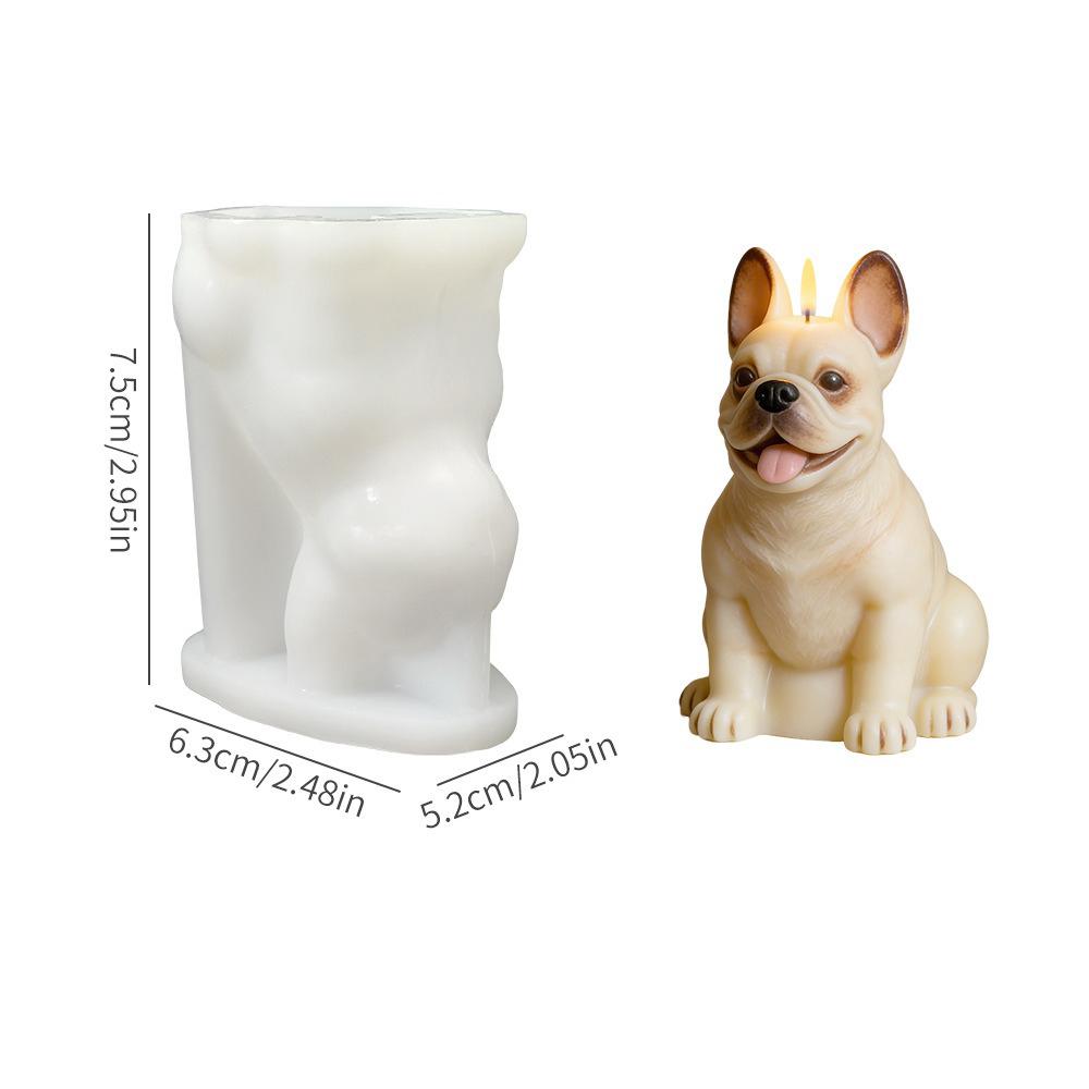 Dog Shape Silicone Mold Safe Home Decoration Candle Mold Silicone Candle Making Mold Realistic For Aromatherapy Candle Making белый