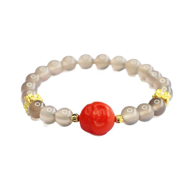 2026 Ximang Smoke Chalcedony Bracelet 2026an Agate Head Jewelry Factory S3062905