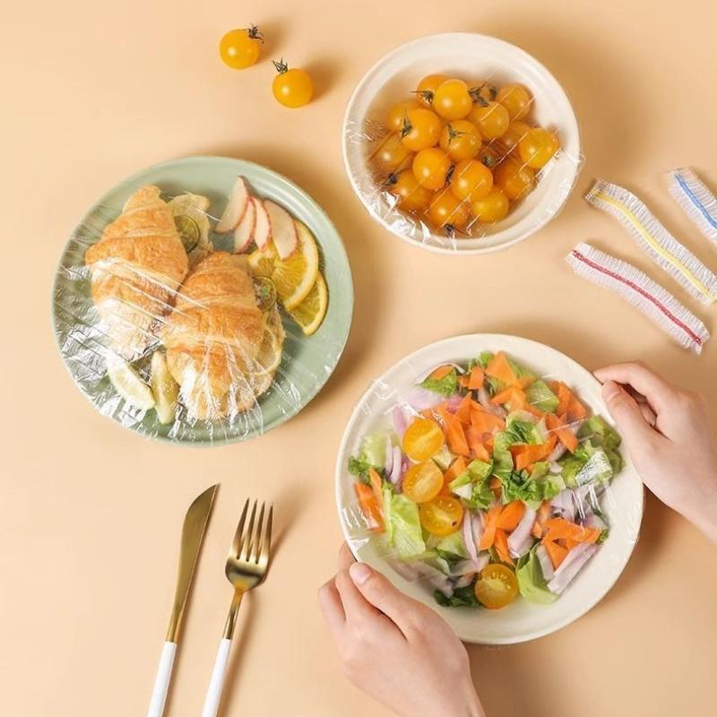 300pcs Plastic Wrap Covers Universal Wholesale Food Grade Household Fly And Insect Proof Refrigerator Leftovers Disposable Freshness Covers