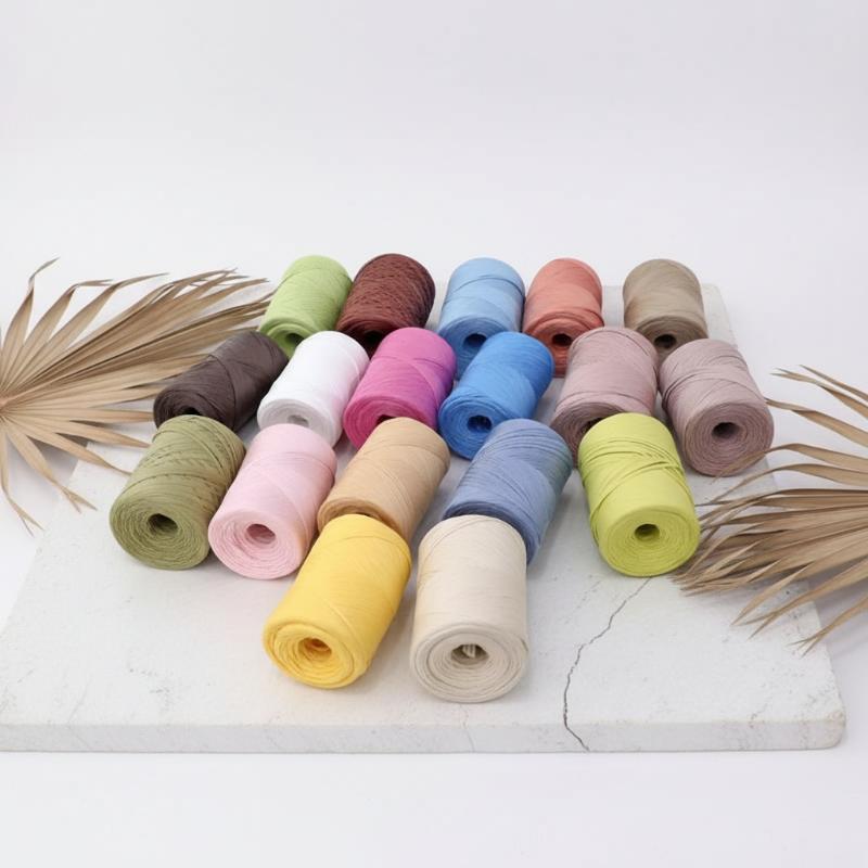 14 Colori 150M Filato di Paglia di Rafia Per Uncinetto a Mano Fai da Te Lavorazione a Maglia Cappello da Spiaggia Estivo Borsa Tessuta Materiali per Artigianato