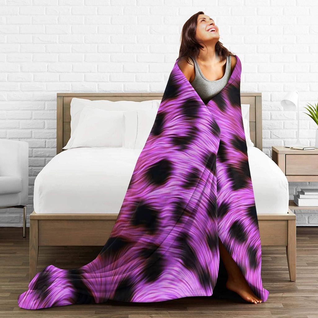 Leopard Texture Flannel Blanket Spring Warm Soft Throw Blanket for Children Couch Chair Aesthetic Bedspread Sofa Bed Cover